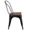Flash Furniture Black-Antique Gold Metal Stackable Chair with Wood Seat, PK4 4-CH-31230-BQ-WD-GG - alternate 9